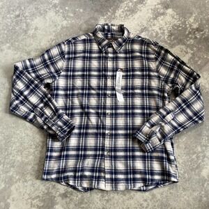 Mountain Ridge Explore Life‎ plaid Button Down Flannel Shirt size Large